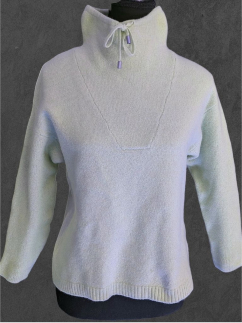 MAX STUDIO Merino Wool Cowl Neck Sweater - Sky Blue - M - Cottage Cozy Softgirl